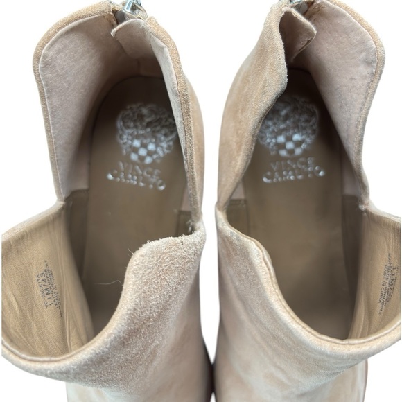 Vince Camuto Gigietta Ankle Boots Booties Size 11 Tan Suede Leather Block Heel - Picture 8 of 12